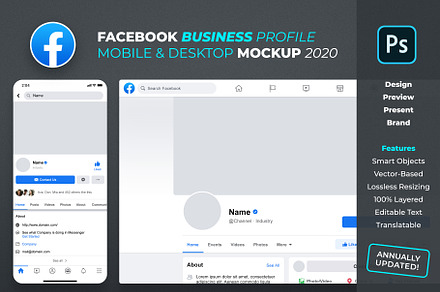 New Facebook Business Profile Mockup