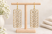Filigree Rectangle Earrings SVG, an Object Graphic by Canvas Craft (Thumbnail 2 of 3)