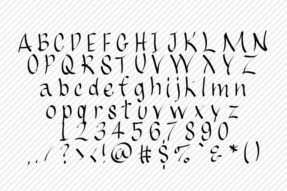 Brushed Hand Drawn Font preview 2