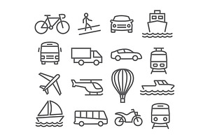 Transport line icons