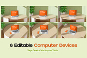 Saga Device Mockup on Table, a Device Mockup by orenjidesign (Thumbnail 2 of 13)