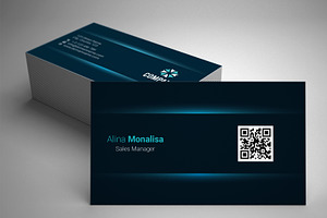 Luxury Business Card With Blue Shade