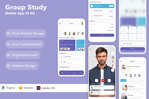Group Study Mobile App UI Kit, an UI Kit Template by Betush