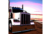Art, Semi Truck, Illustration, a Stationery Template by Boho Pixel Dust (Thumbnail 1 of 7)