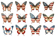 American Flag Butterfly Clipart, an Illustration by Dream Creation (Thumbnail 2 of 4)