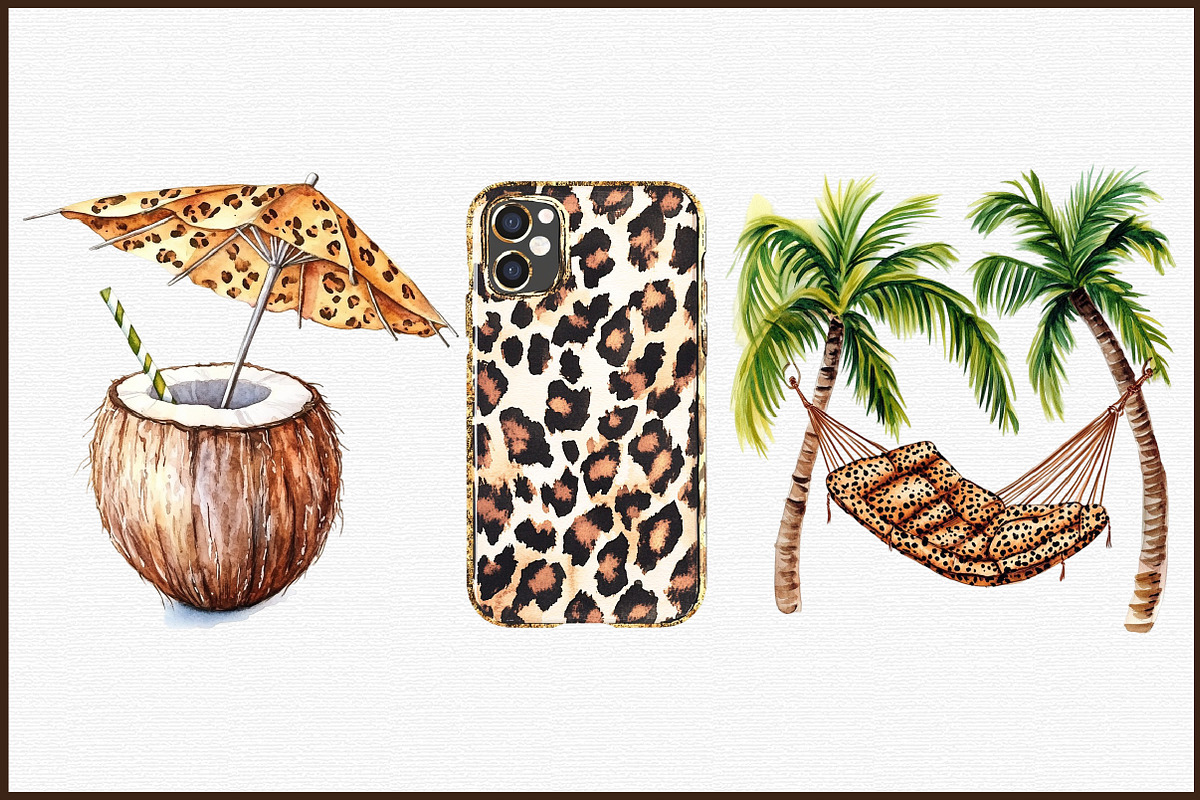 Leopard Print Summer Clipart, an Illustration by Sublimation Artist (Photo 3 of 6)