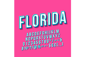 Florida Vintage 3d Vector Lettering