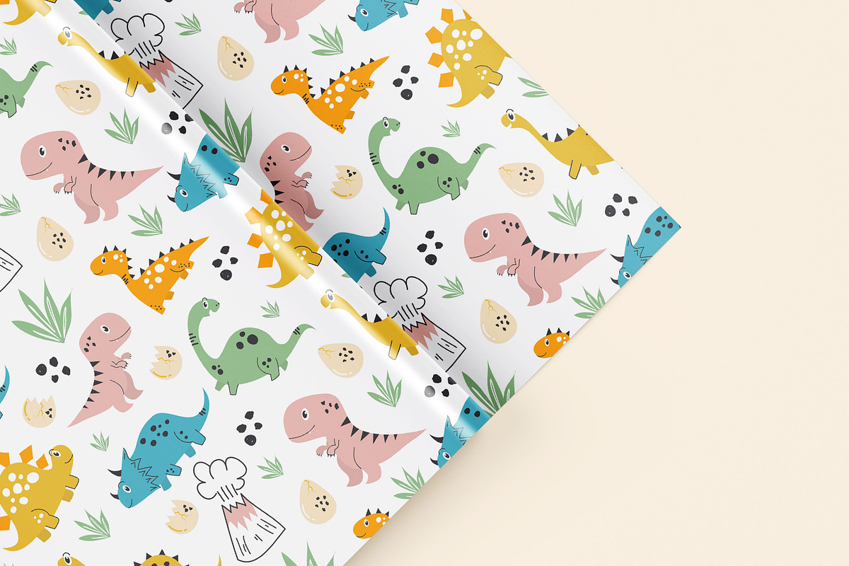 Baby Dinosaur Seamless Pattern, a Pattern Graphic by Digital Studio (Photo 2 of 7)