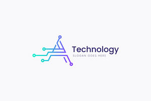 Letter A Logo Abstract Electrical, a Branding & Logo Template by Signatoro
