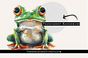 Cute Green Frog PNG Clip Art Set, an Animal Illustration by Geniecreativestudio (Thumbnail 2 of 9)