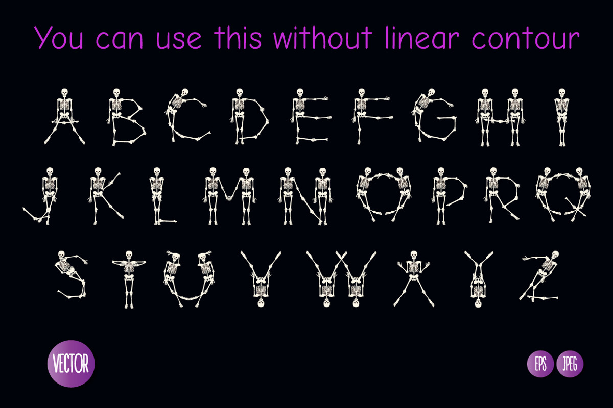Skeleton Font, an Object Graphic by Elen-Lane