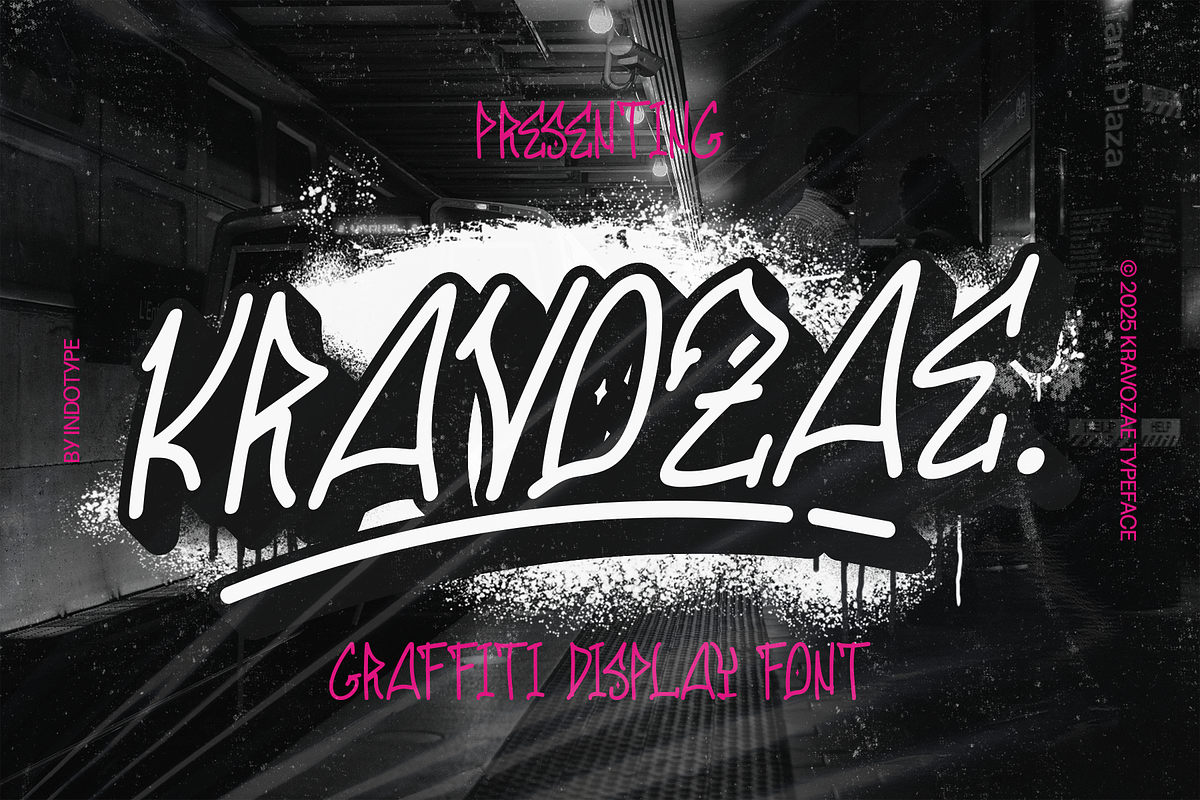 Kravozae - Graffiti Display Font, a Font by Indotype Foundry (Photo 1 of 10)