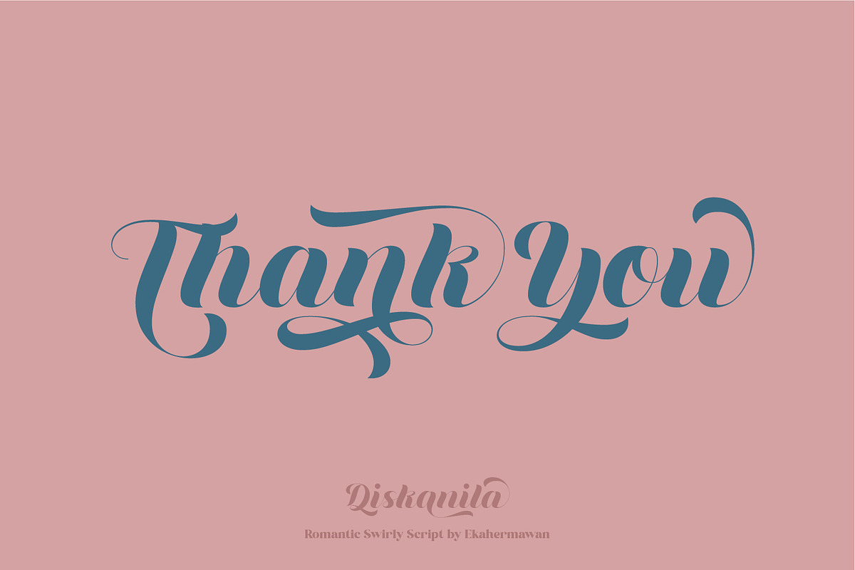 Diskanila - Romantic Script Font, a Script Font by Ekahermawan (Photo 14 of 14)