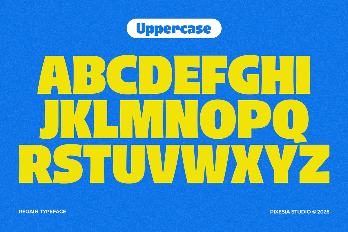 Regain - Bold Display Font, a Sans Serif Font by Pixesia Studio (Photo 11 of 16)