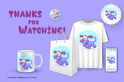 Blue puppy walking. Tshirt, PNG., an Animal Illustration by KENO Mascots (Thumbnail 4 of 4)