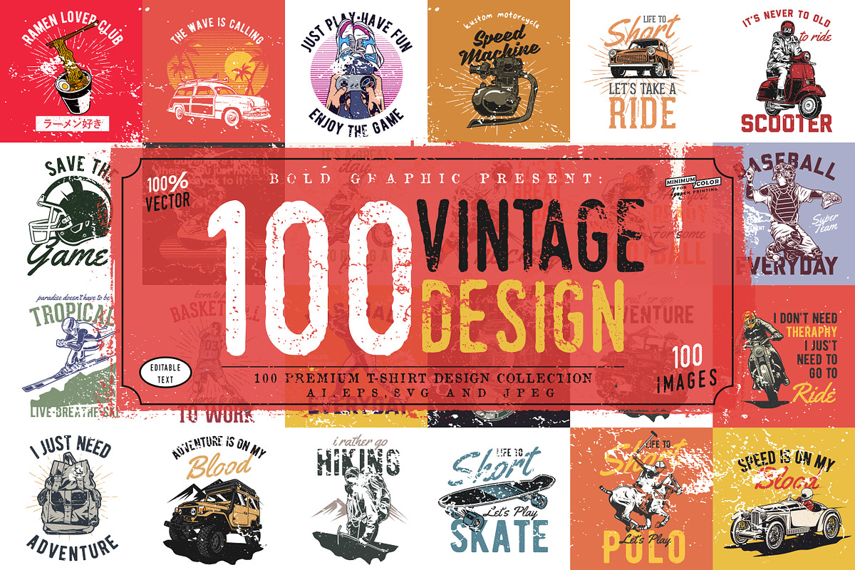 100 unique Vintage design collection, an Education Illustration by The BolzStudio (Photo 1 of 18)