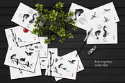 Sumi-e. Japanese ink painting, a Decorative Illustration by Ira Cvetnaya (Thumbnail 6 of 9)