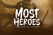Most Heroes Brush Font, a Script Font by khurasan (Thumbnail 1 of 6)