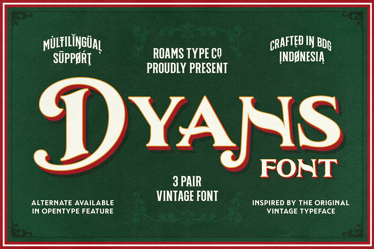 Dyans Font Family, a Font by Roams Type (Photo 1 of 8)