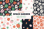 Space garden seamless patterns, a Pattern Graphic by Alenkakarabanova (Thumbnail 1 of 6)