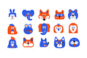 Cute Animal Face Illustration Set, an Animal Illustration by decographstud (Thumbnail 4 of 5)