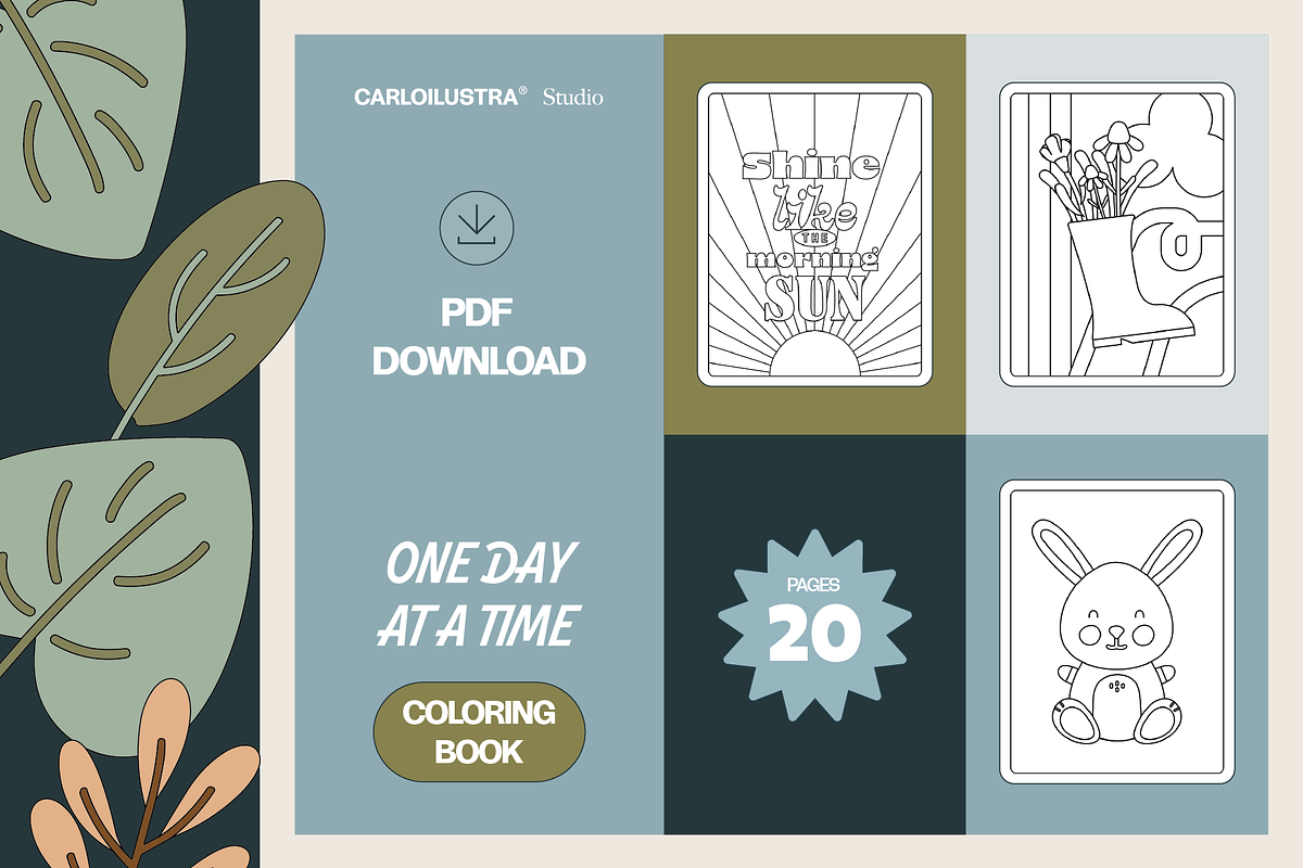 One Day at a Time – Coloring Book, a Brochure Template by Carlo ilustra store (Photo 5 of 7)
