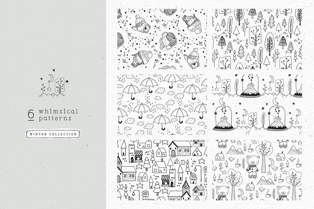 Black & White Winter Patterns, a Pattern Graphic by Lisa Glanz (Photo 2 of 13)