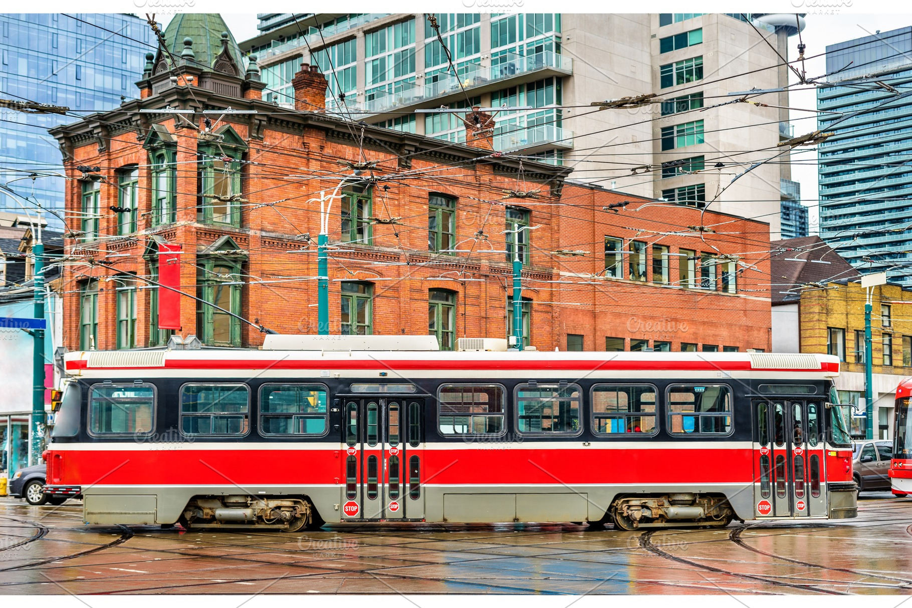 City tram in toronto queen st west spadina ave stock photo containing, a Transportation Photo by Leonid Andronov