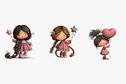 Flowers and Girls Clipart Bundle, an Illustration by CreationArt (Thumbnail 5 of 5)