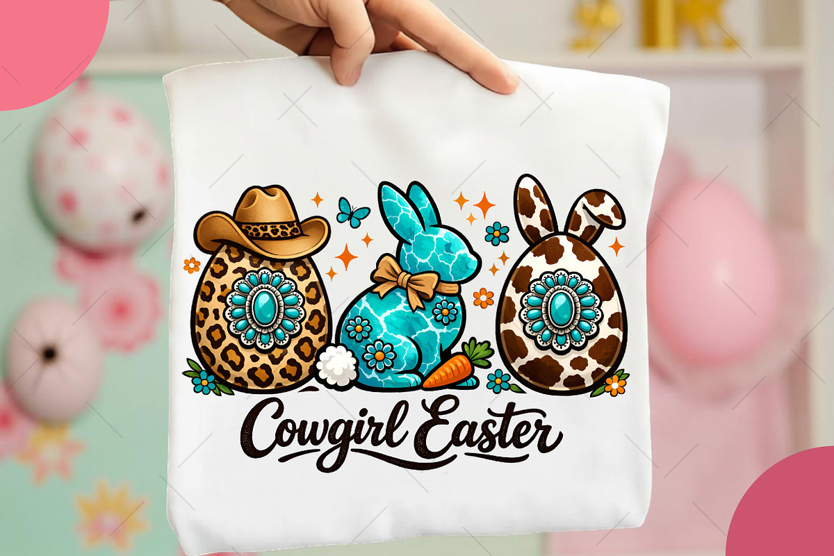 Cowgirl Easter Png, Western Easter P, an Illustration by OK Design (Photo 2 of 6)