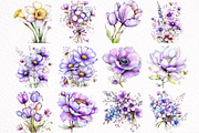 Spring Flowers Sublimation Clipart, an Illustration by DreamArtGraphic (Thumbnail 5 of 8)