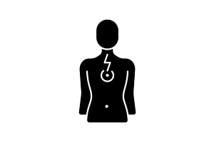 Chest Pain Black Glyph Icon