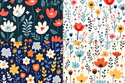 20 Seamless Floral Garden Patterns, a Pattern Graphic by Nordic Design (Thumbnail 5 of 9)