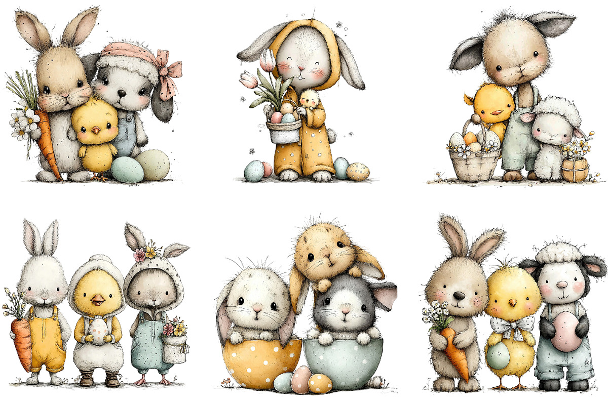 Whimsical Easter Clipart Png Bundle, an Illustration by Sublimation Artist (Photo 4 of 7)