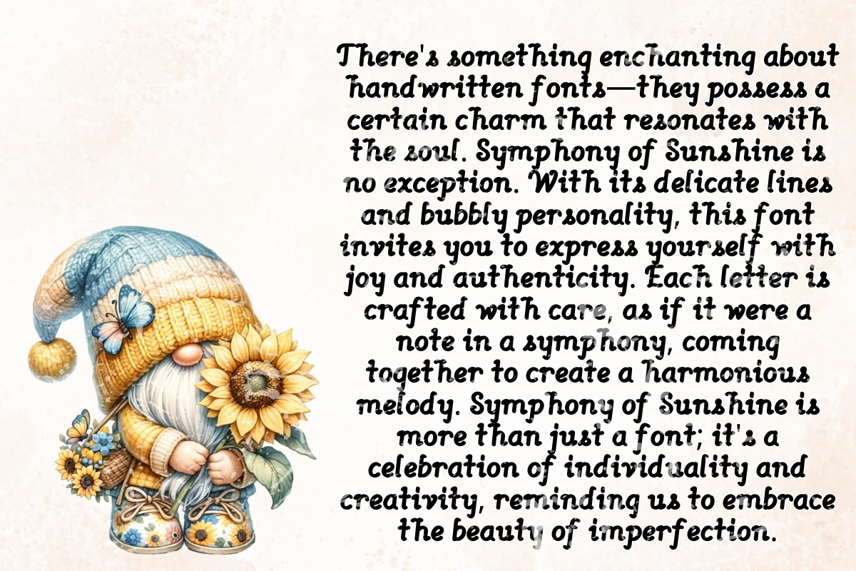 Symphony of sunshine - Handwriting, a Handwritten Font by Charmingbear59.design (Photo 3 of 5)