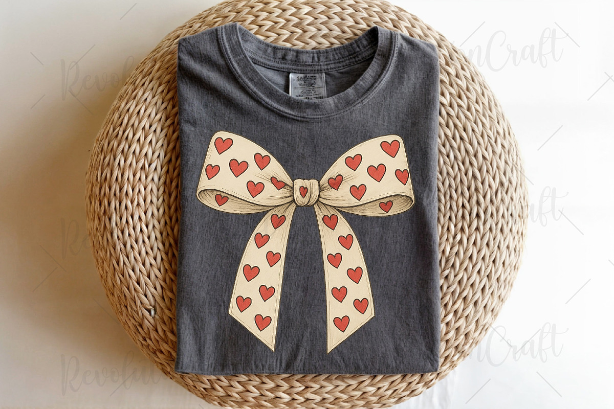Hearts Coquette Valentine's Bow Png, an Illustration by OK Design (Photo 4 of 4)