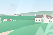 Train window view, a Transportation Illustration by Good Studio (Thumbnail 3 of 3)