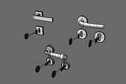 HANDLES SET with key, a Furniture 3D Model by www.3factory.it (Thumbnail 5 of 5)