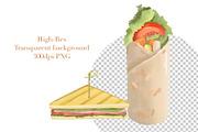 Street Fast Food Clipart PNG, a Food Illustration by ArtGiftsStudio (Thumbnail 3 of 3)