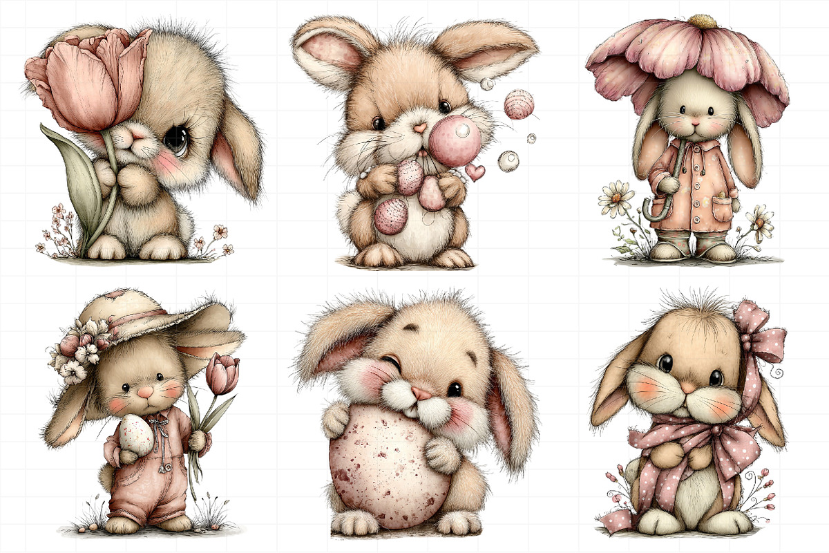 Baby Bunny Easter Clipart PNG, an Illustration by Daily.Designs (Photo 8 of 8)