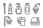 40 Bathroom Essentials Vector Icons, an Outline Icon by adenpinkstore (Thumbnail 3 of 15)