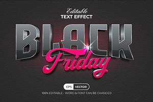 3D Text Effect Black Friday Style