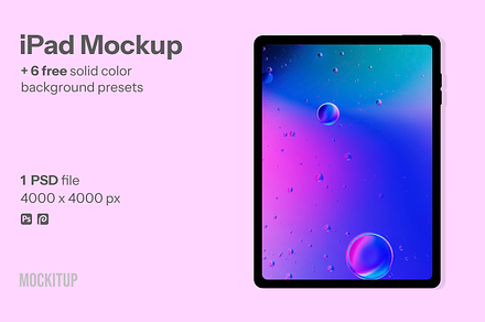 iPad Mockup + 6 FREE backgrounds