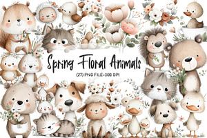 Spring Clipart Floral Watercolor Set, an Illustration by Designworld