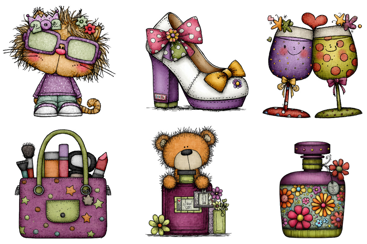 Girly Happy New Year CLIPART, an Illustration by CreationArt (Photo 6 of 7)