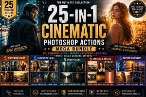 25-in-1 Cinematic PS Action Bundle, an Action Add-On by Studio Retouch