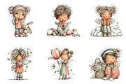Whimsical Easter Angels Clipart, an Illustration by CreationArt (Thumbnail 6 of 7)