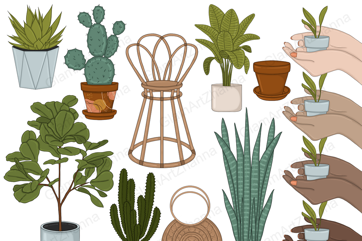 Plant Lover Clipart, an Illustration by GlamArtZhanna (Photo 3 of 6)