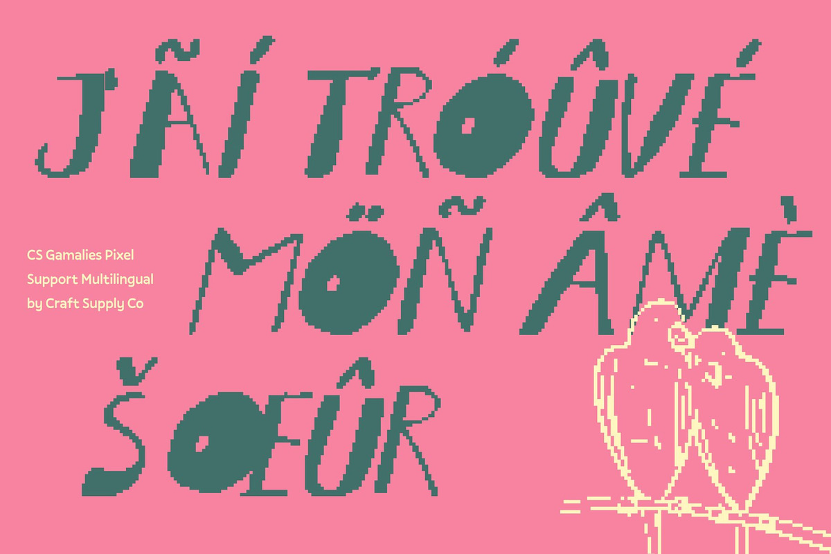 CS Gamalies Pixel, a Handwritten Font by Craft Supply Co. (Photo 5 of 8)