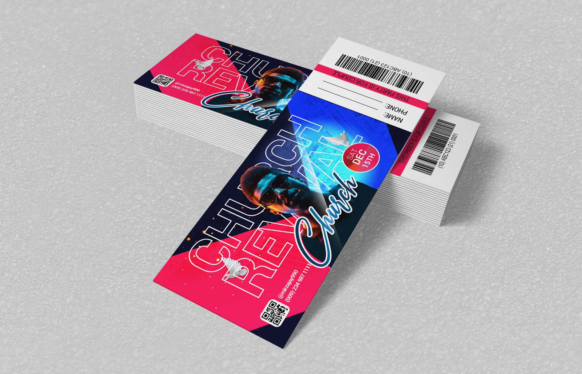 Church Concert Tickets Pass by Psd Templates  Creative Market